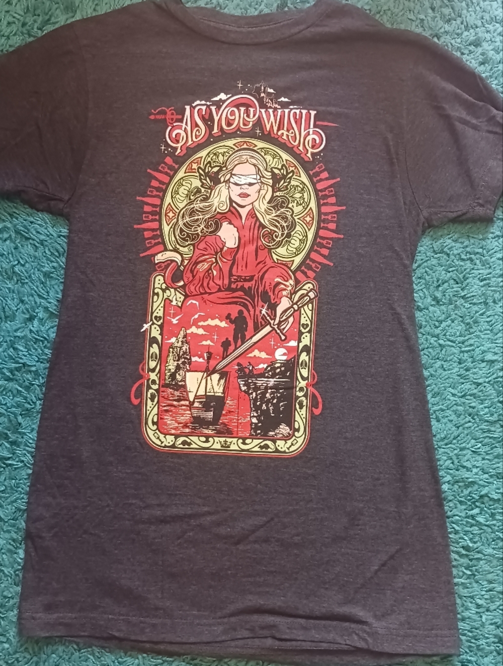 The Princess Bride "As You Wish" Dark Gray GeekFuel T-Shirt | Size S